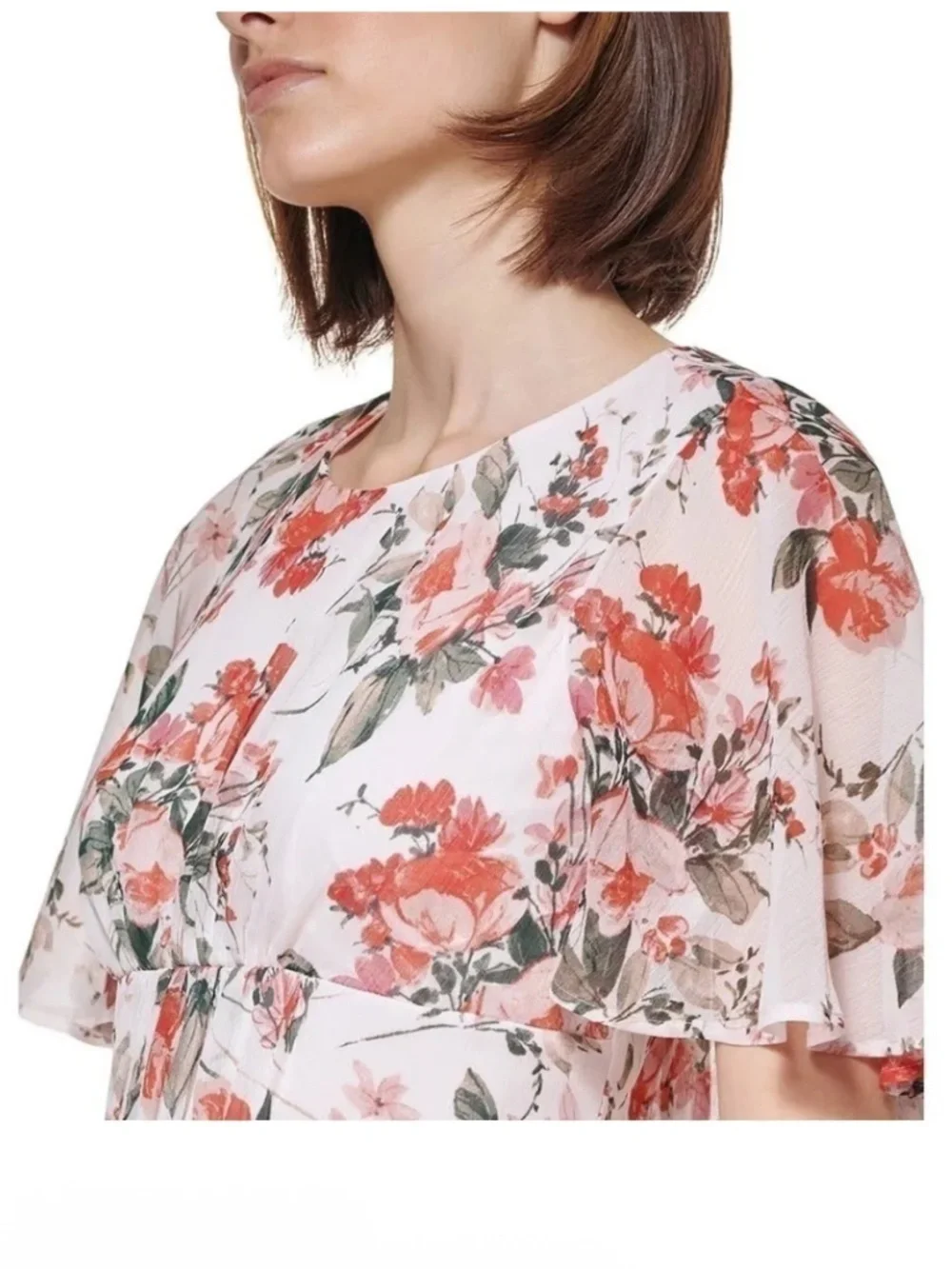 Calvin Klein Women's Floral-Print Cape-Back Maxi Dress size 6 - Picture 2 of 6